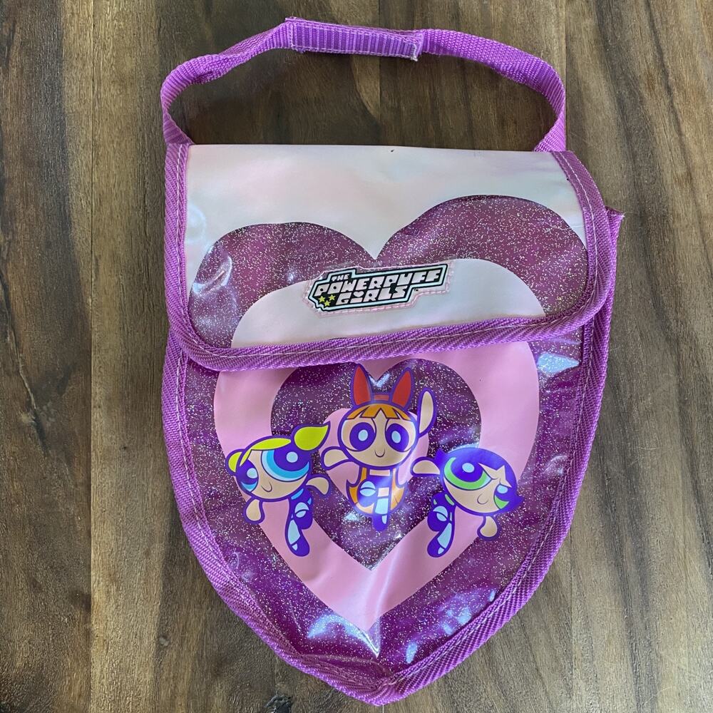 The Powerpuff Girls Cartoon Network 13" Purple Heart Bag 2001 Axius